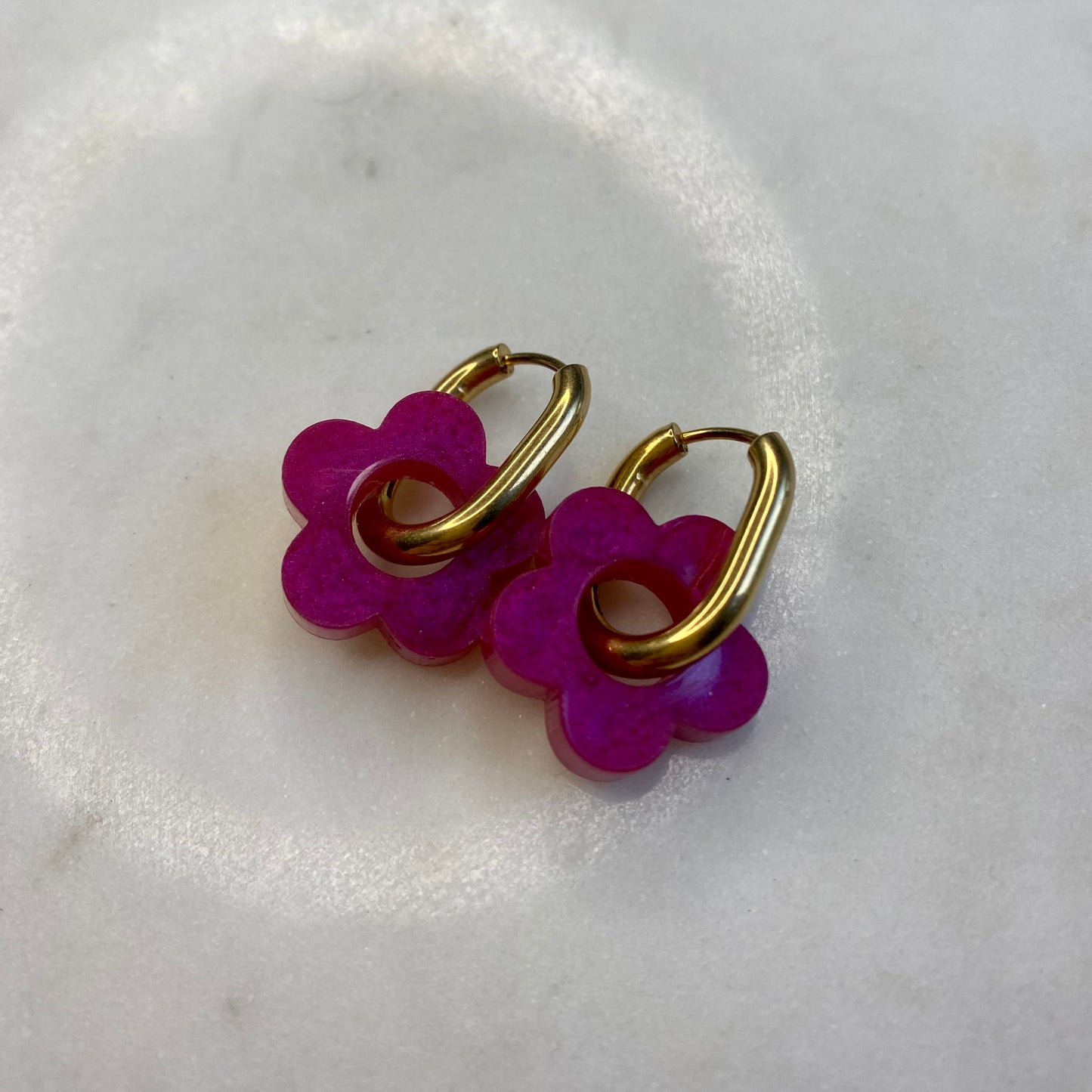 Boucles d’oreilles Camélia - Prune