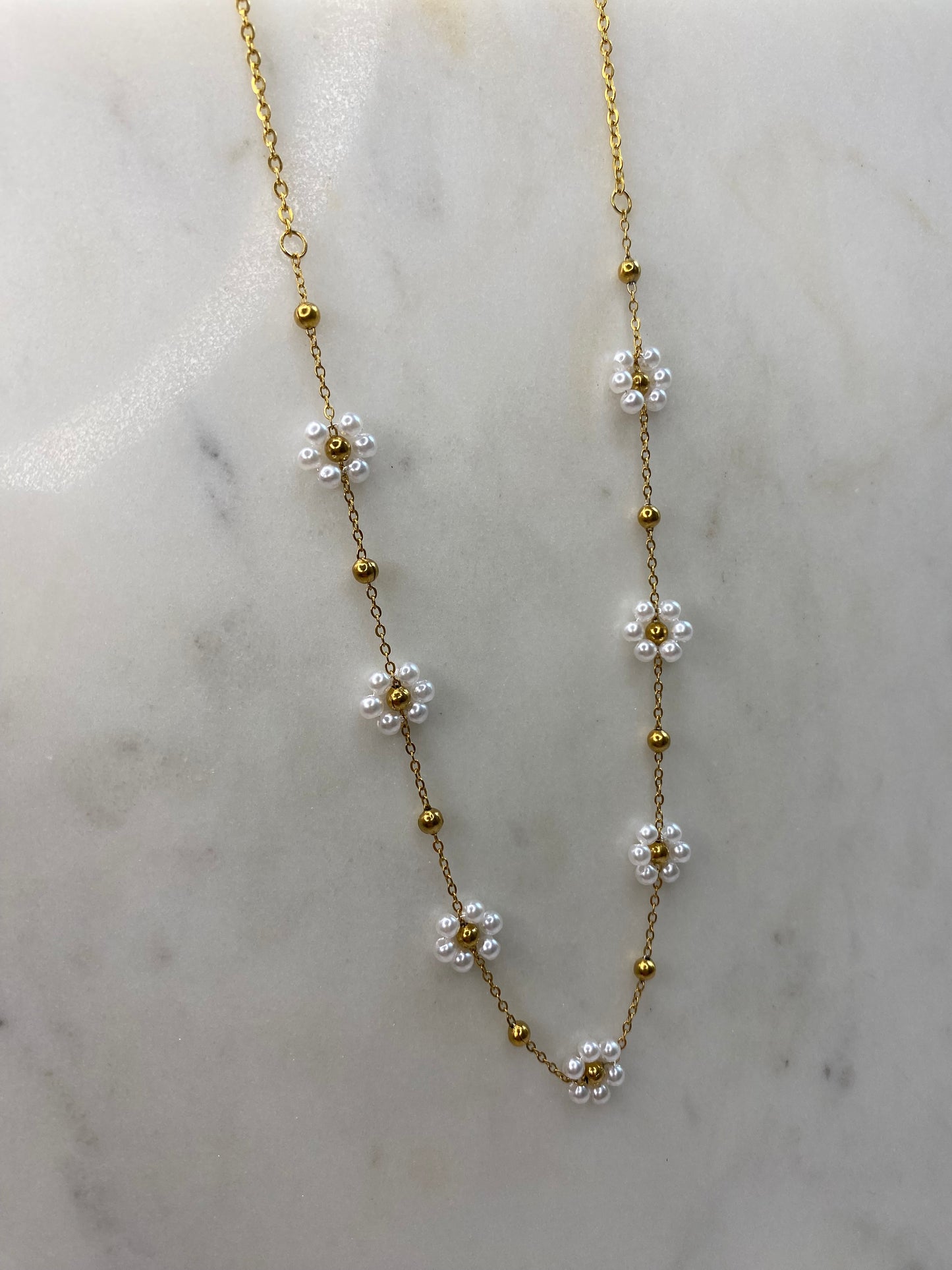 Collier Marguerite - Blanc nacré