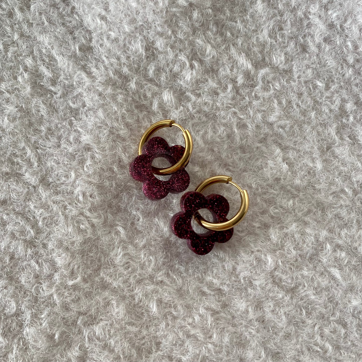 Boucles d’oreilles Camélia - Mûre