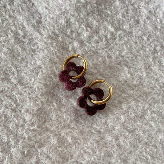 Boucles d’oreilles Camélia - Mûre