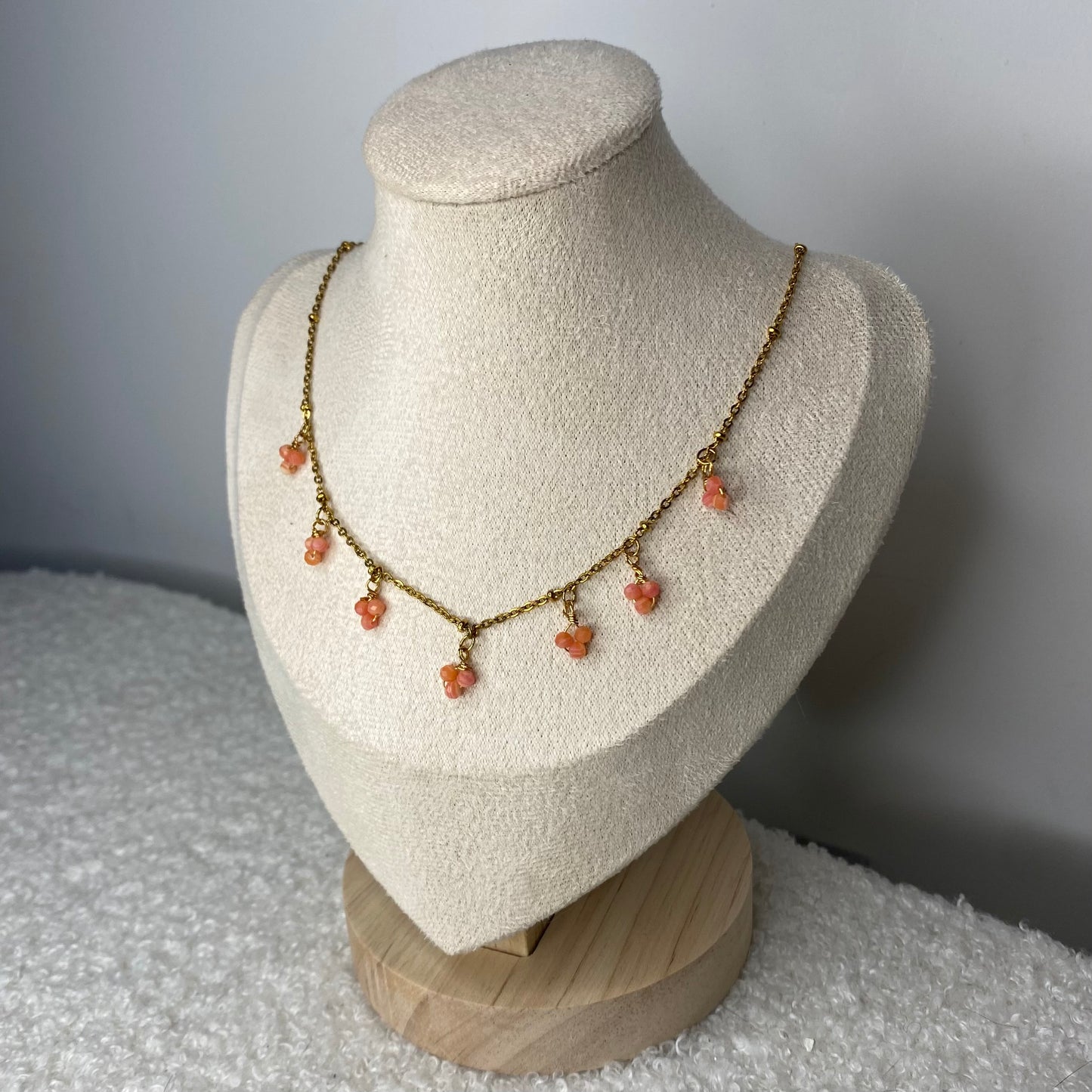 Collier perles fines - Corail
