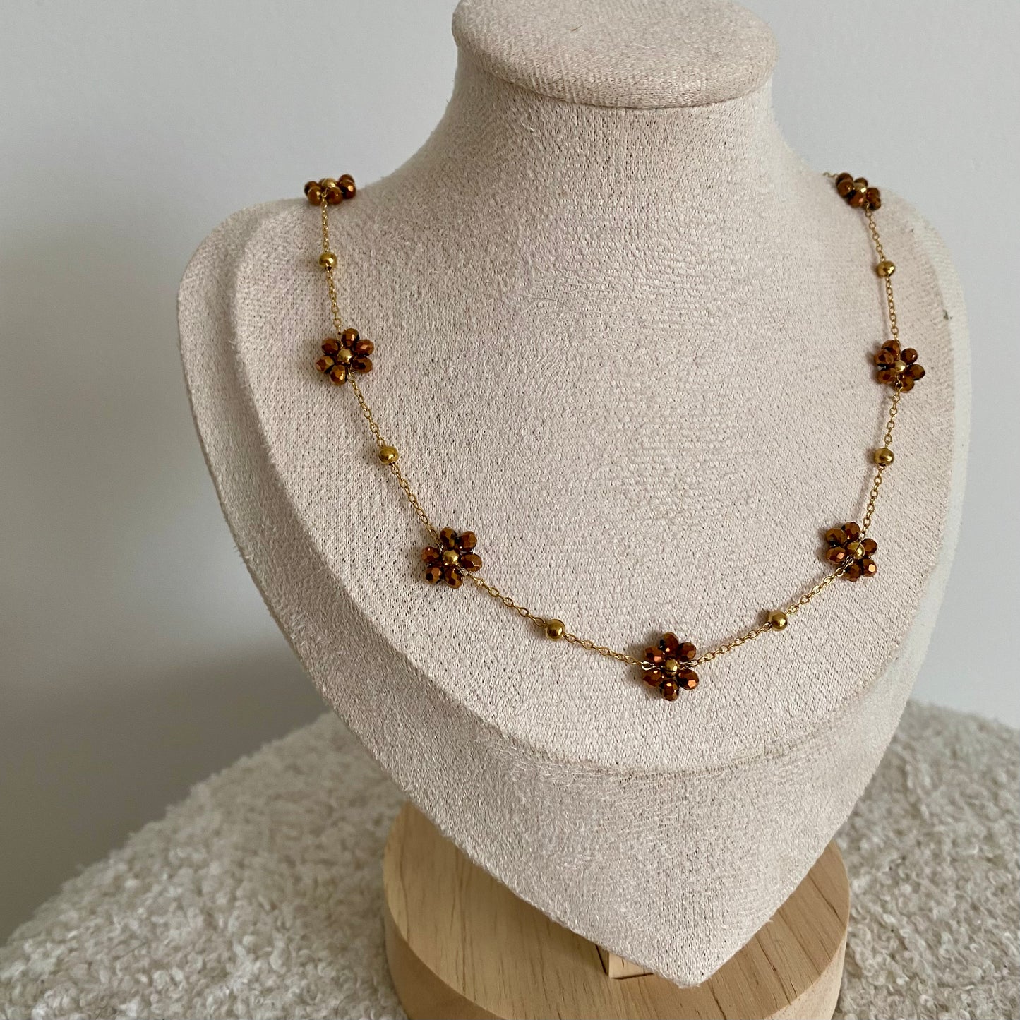 Collier Marguerite - Marron