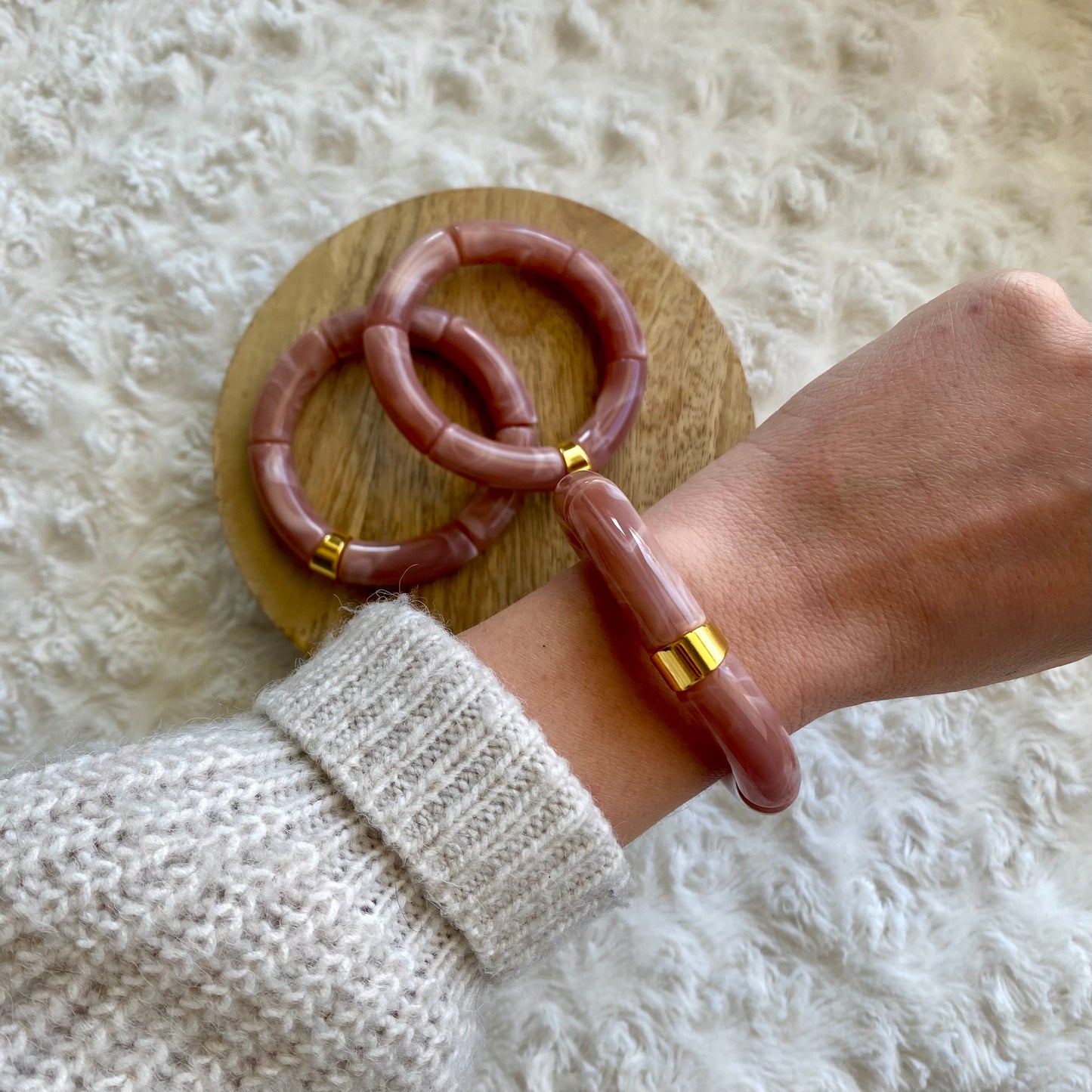 Bracelet Nomad - Vieux rose