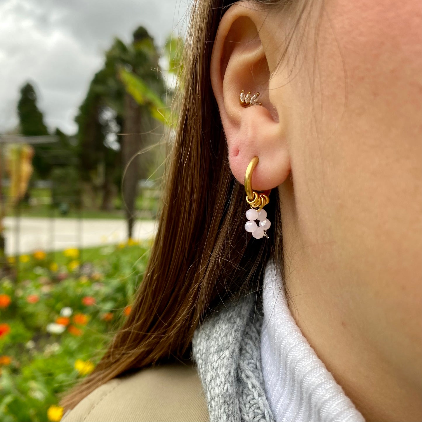 Boucles d’oreilles - Perles roses