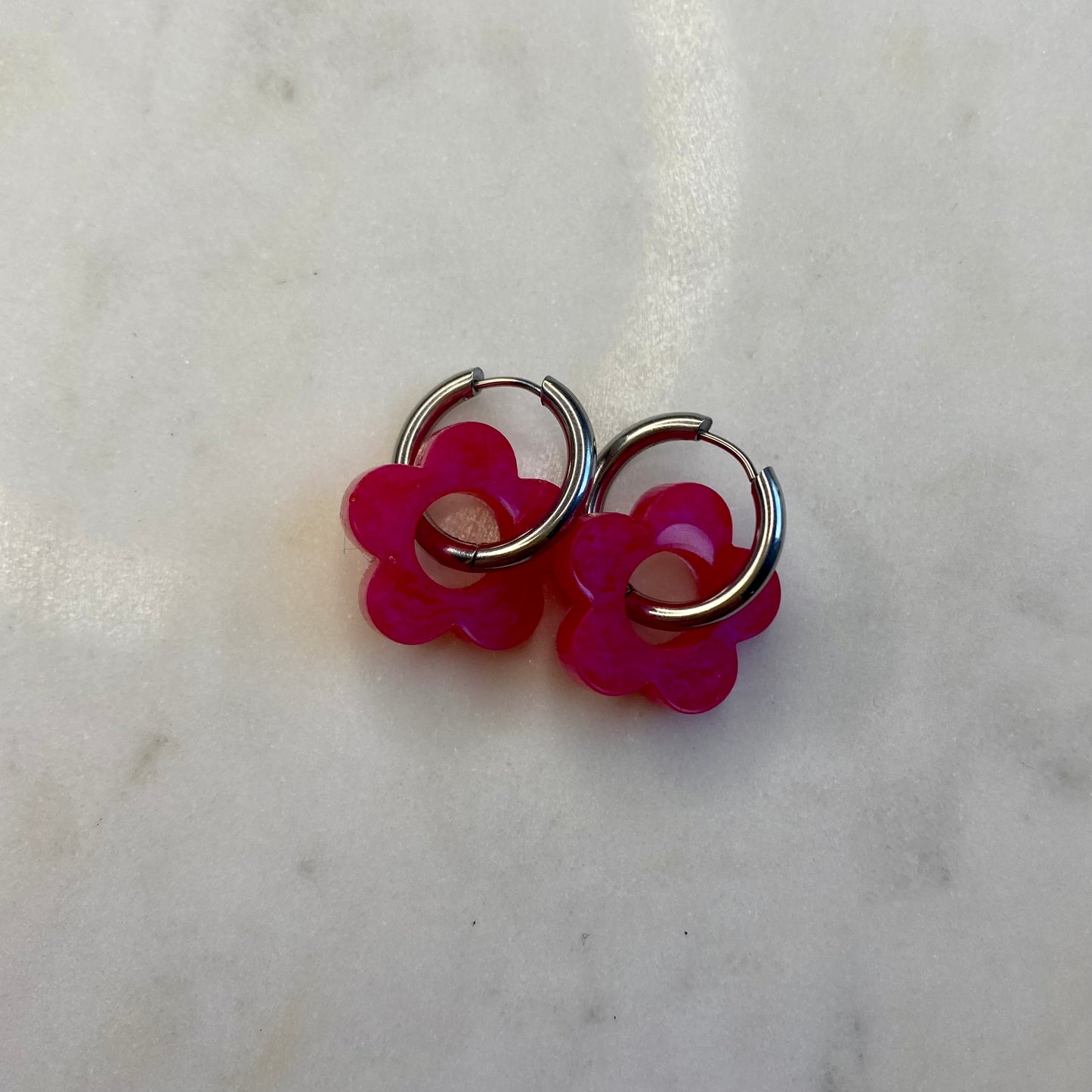 Boucles d’oreilles Camélia - Fushia