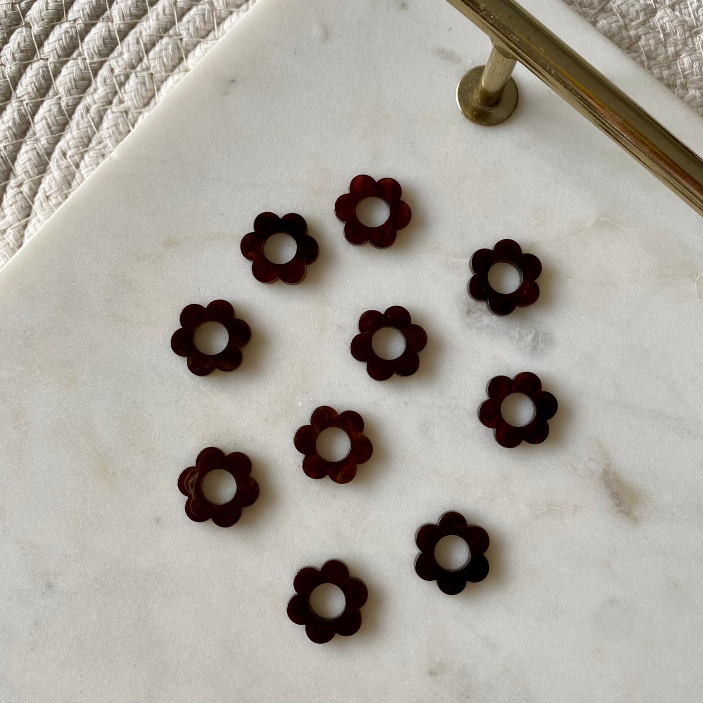 Pampilles Pivoine - Marbré marron foncé