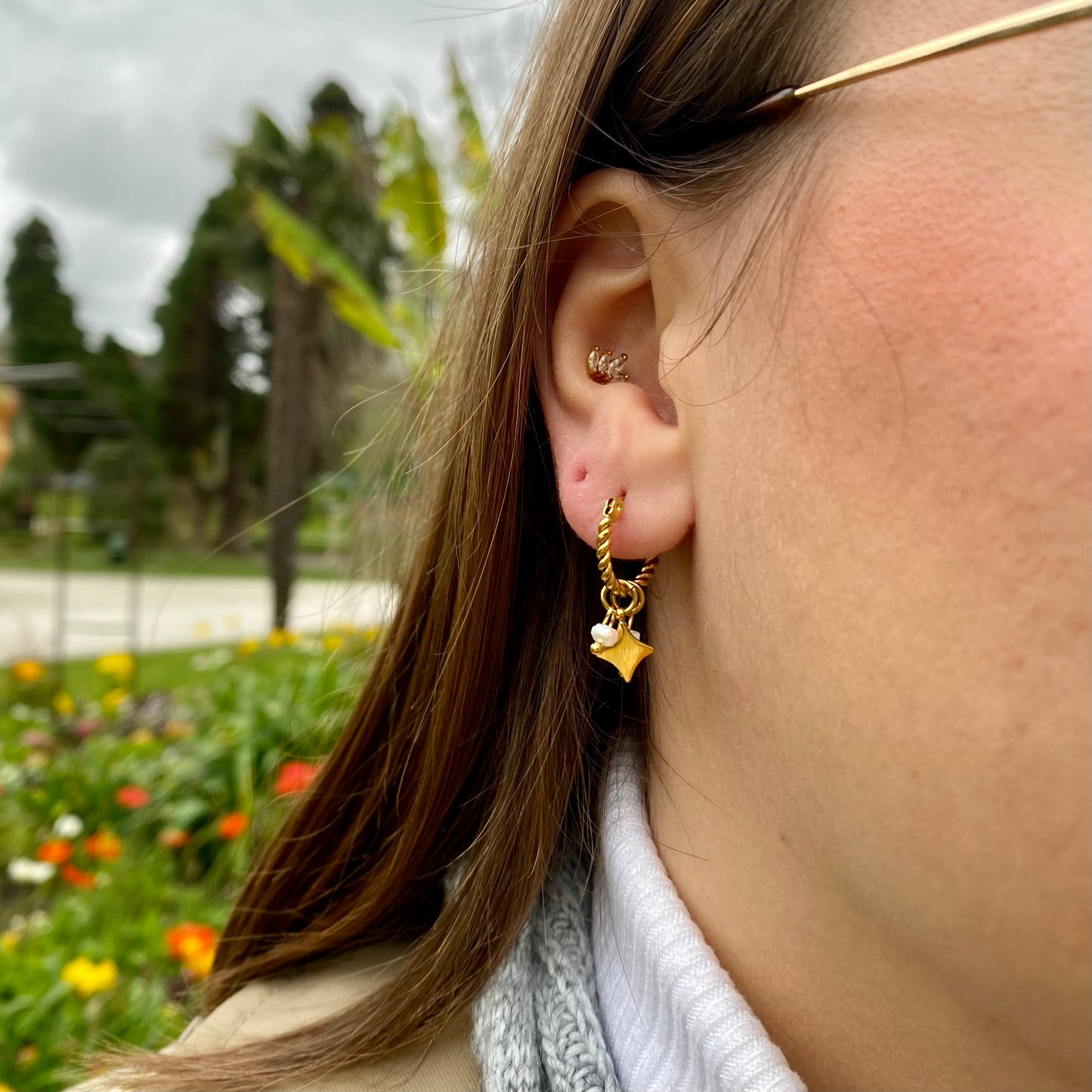 Boucles d’oreilles - Perles blanches