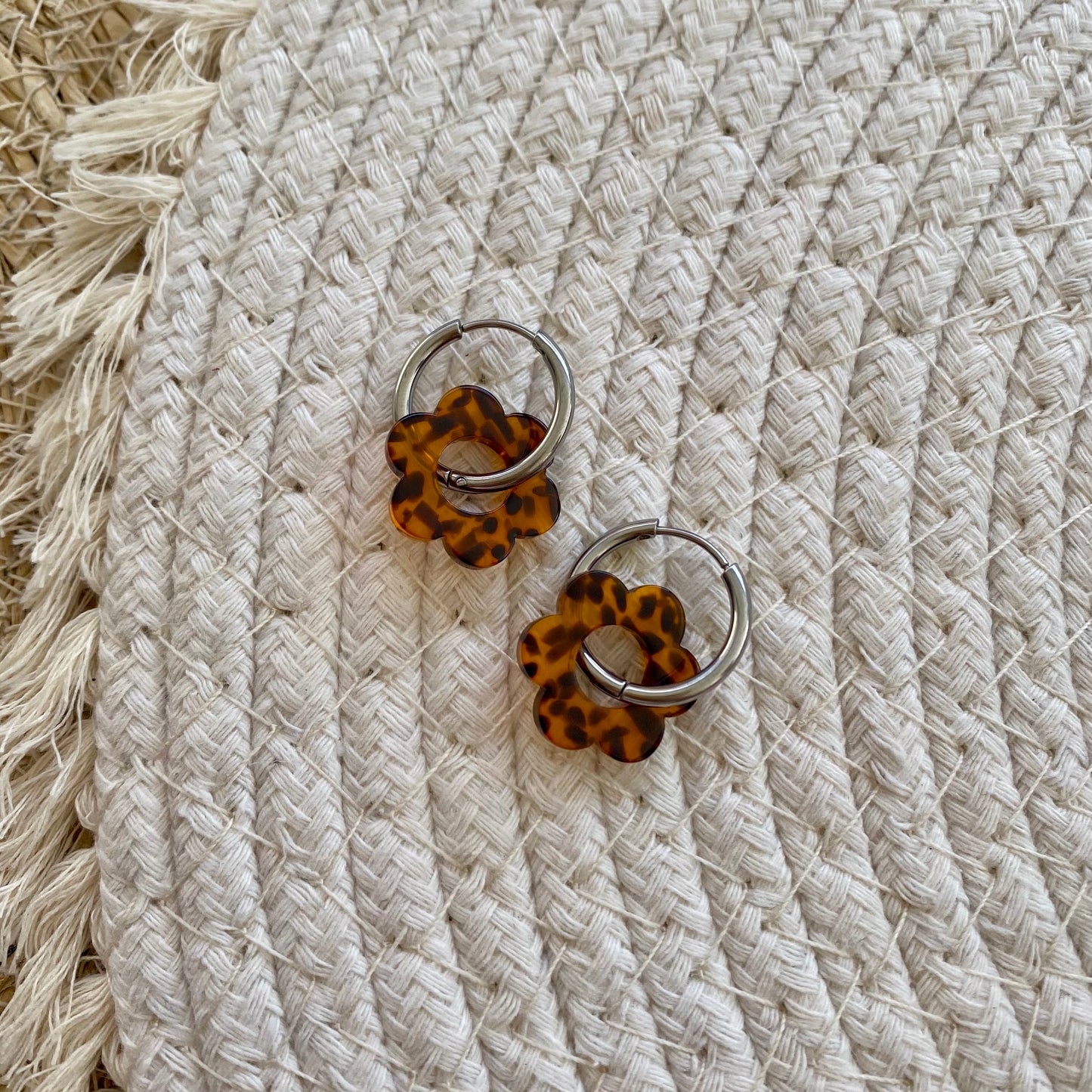 Boucles d’oreilles Pivoine - Terrazzo marron