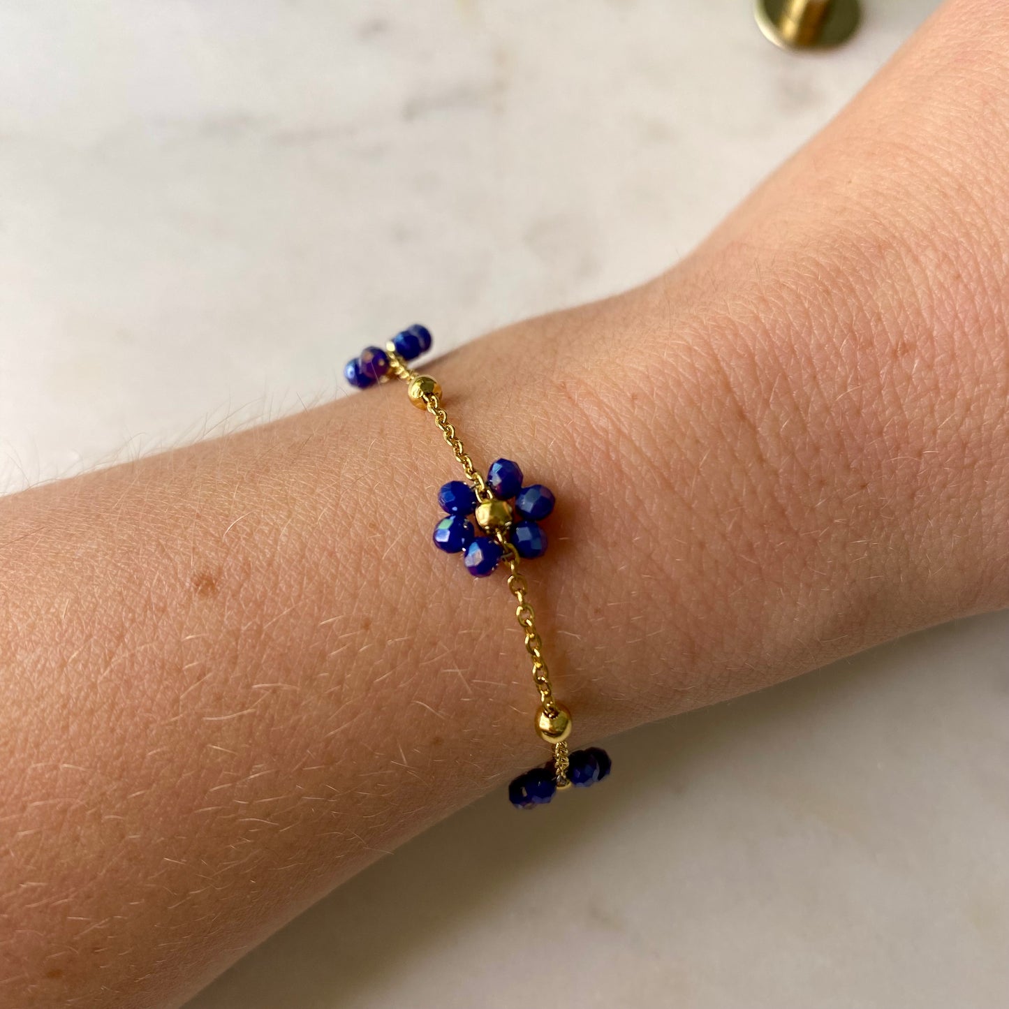 Bracelet Marguerite - Bleu roi