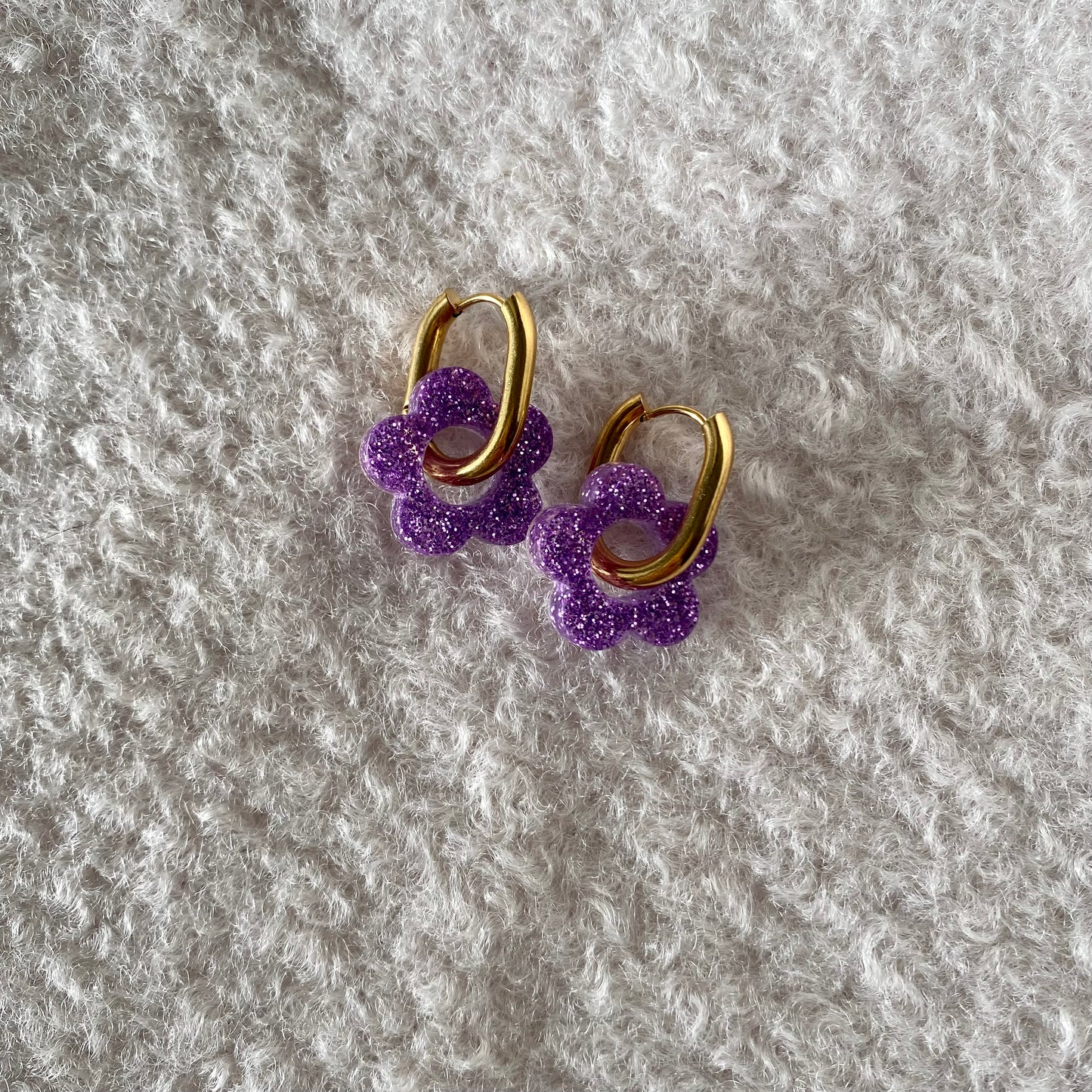 Boucles d’oreilles Camélia - Violette
