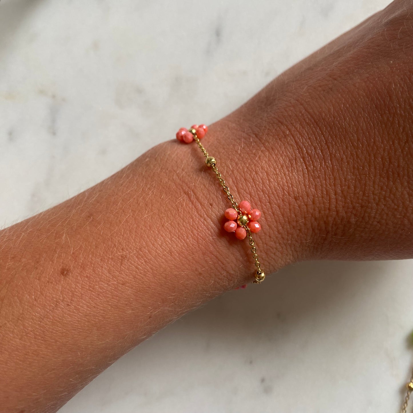 Bracelet Marguerite - Corail