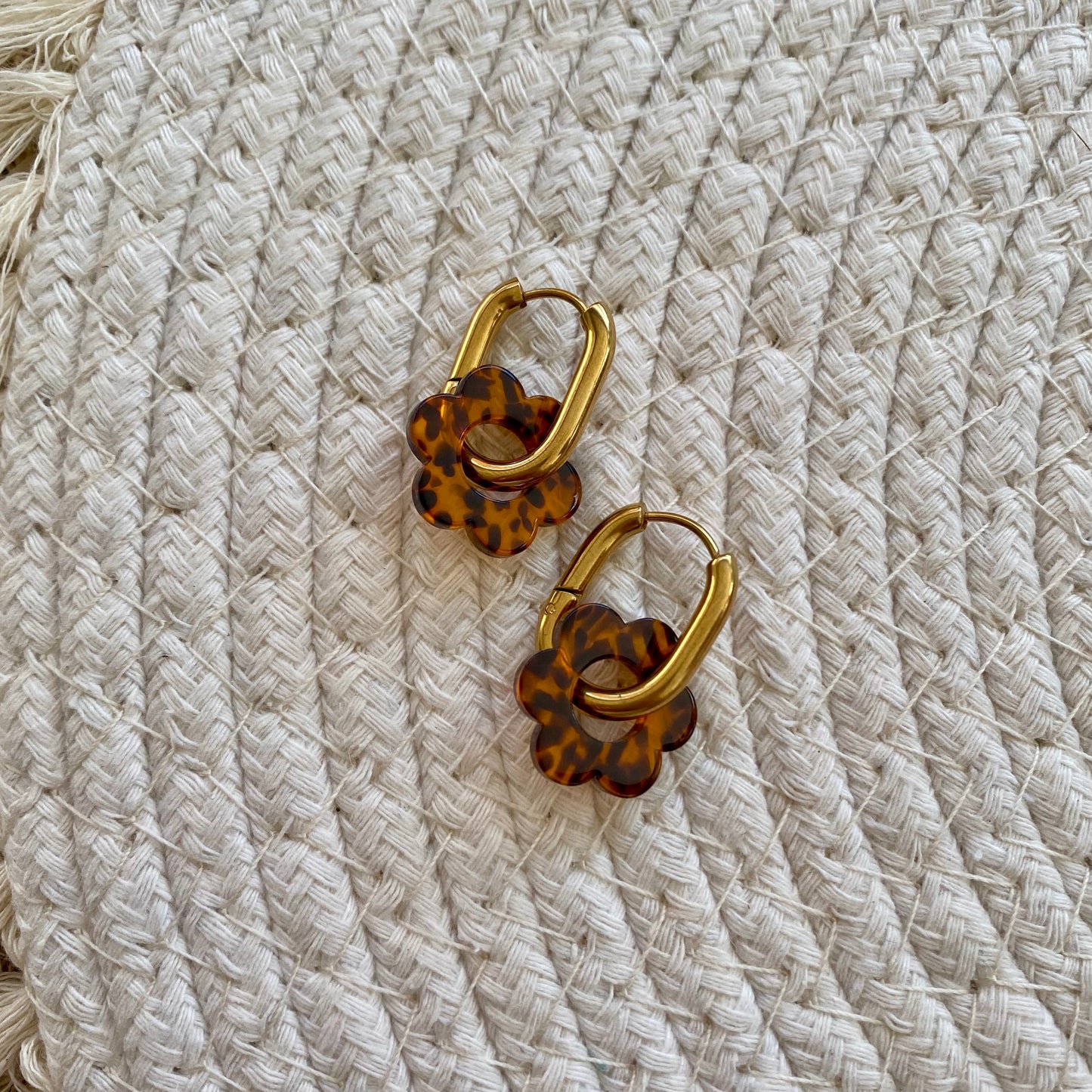 Boucles d’oreilles Pivoine - Terrazzo marron