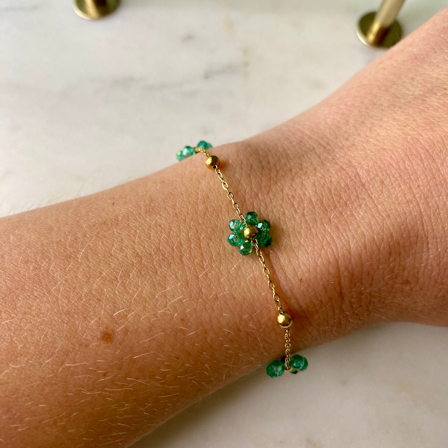 Bracelet Marguerite - Vert turquoise