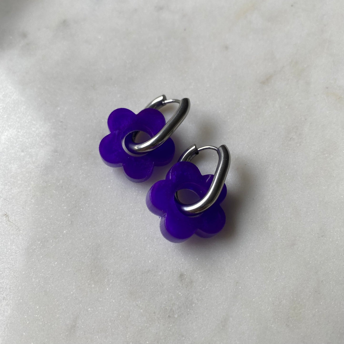 Boucles d’oreilles Camélia - Violette