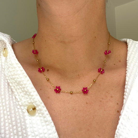 Collier Marguerite - Fushia