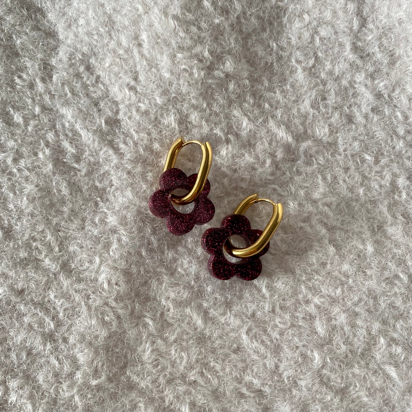 Boucles d’oreilles Camélia - Mûre