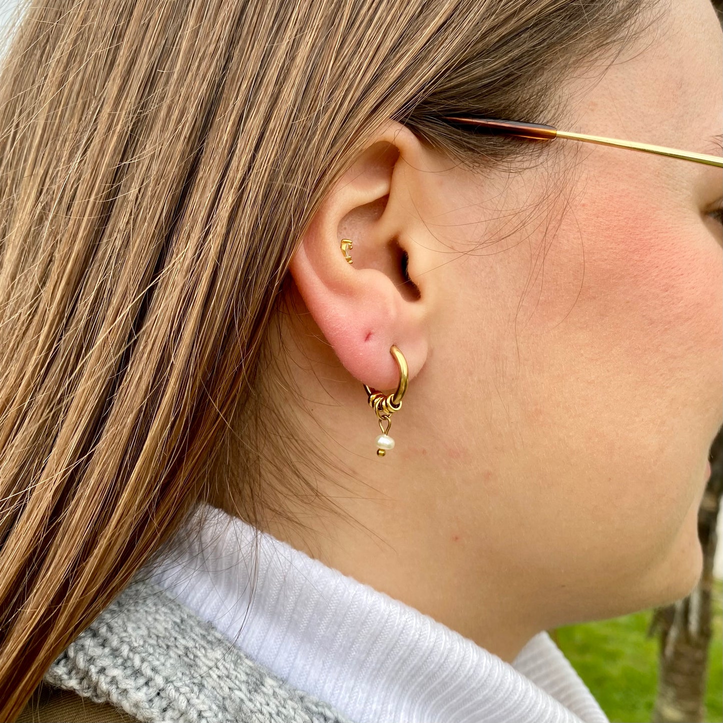 Boucles d’oreilles - Perle blanche