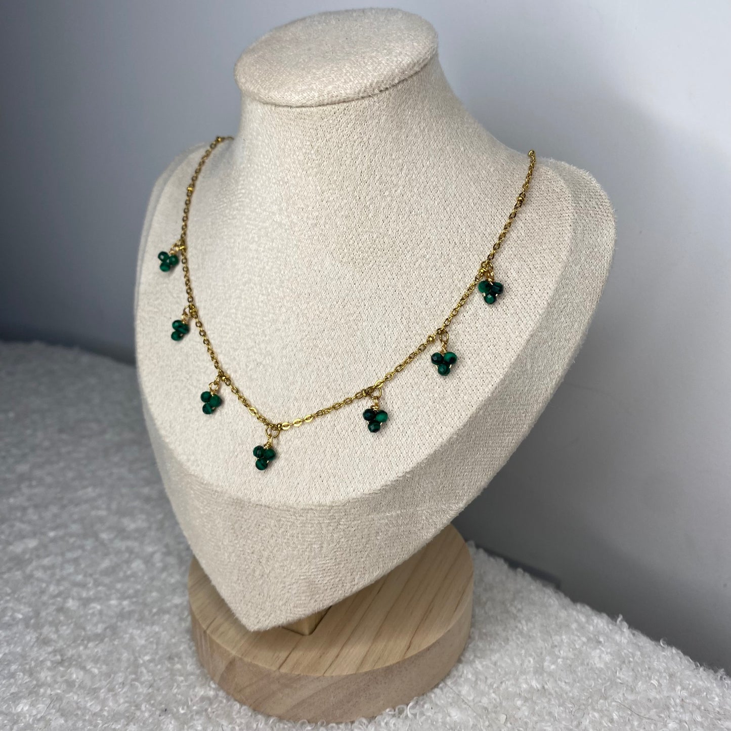 Collier perles fines - Malachite