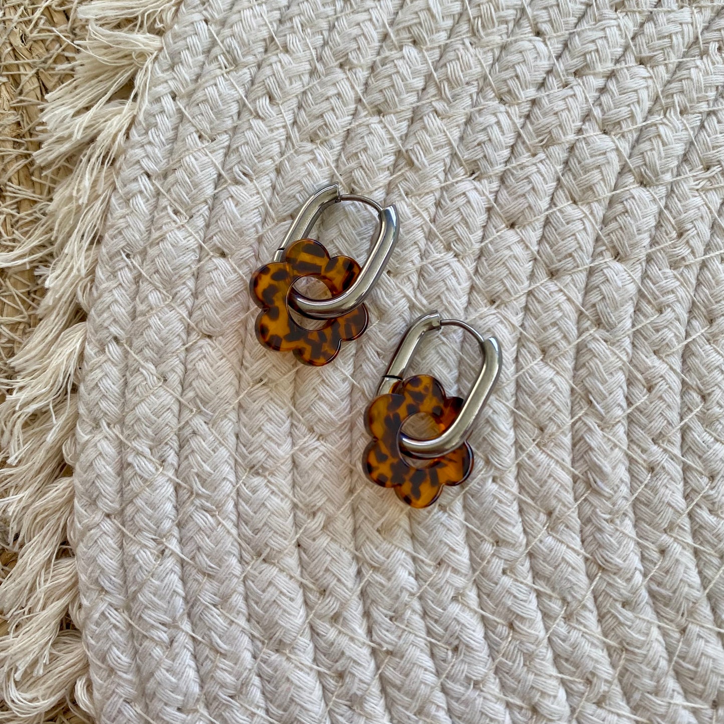 Boucles d’oreilles Pivoine - Terrazzo marron