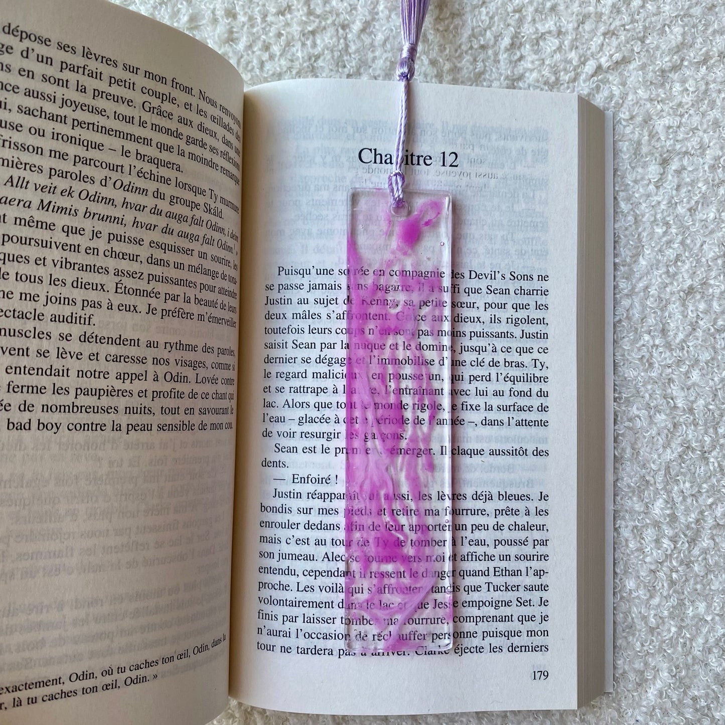 Marque page (rectangulaire - épais) - Marbre violet
