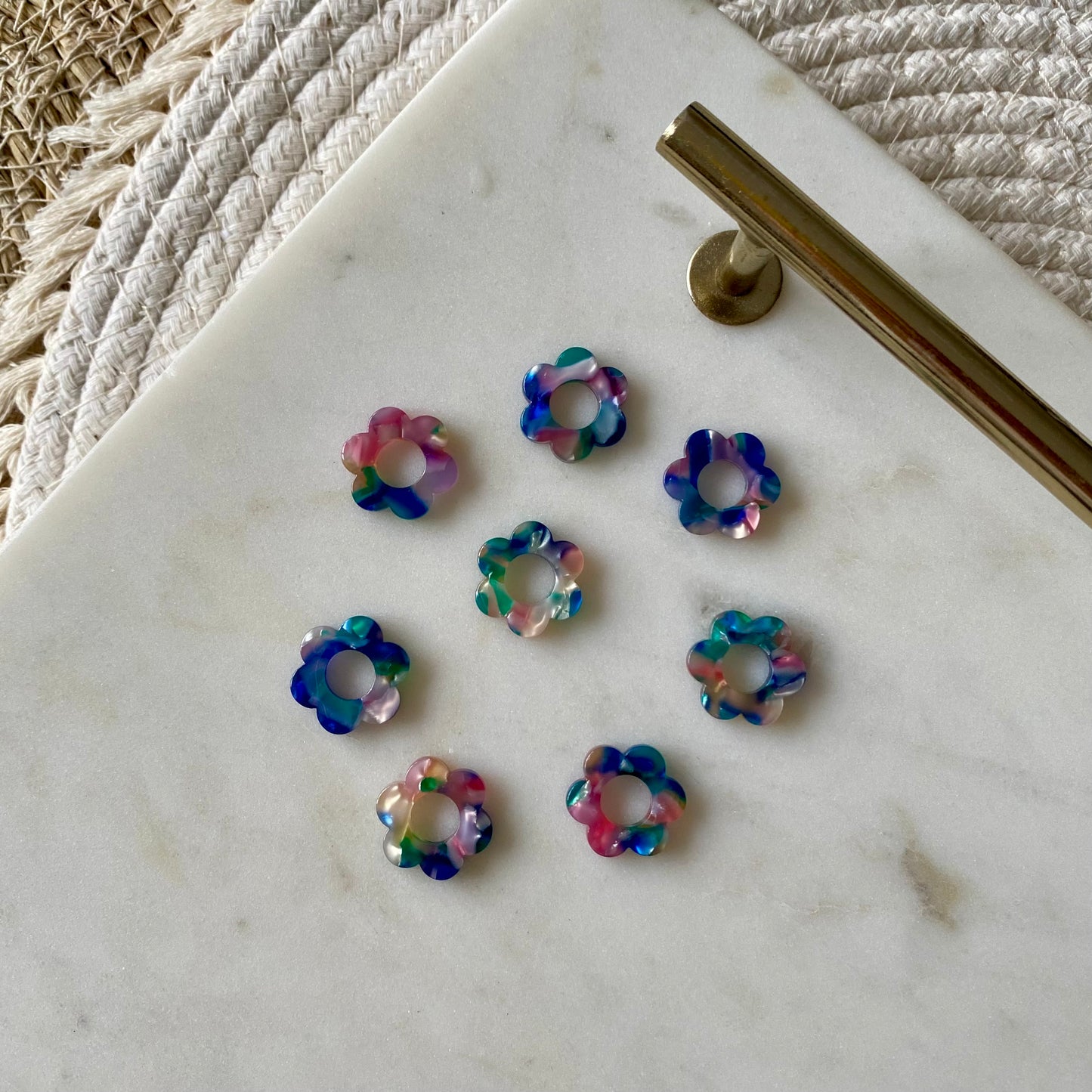 Pampilles Pivoine - Écaille de tortue multicolore