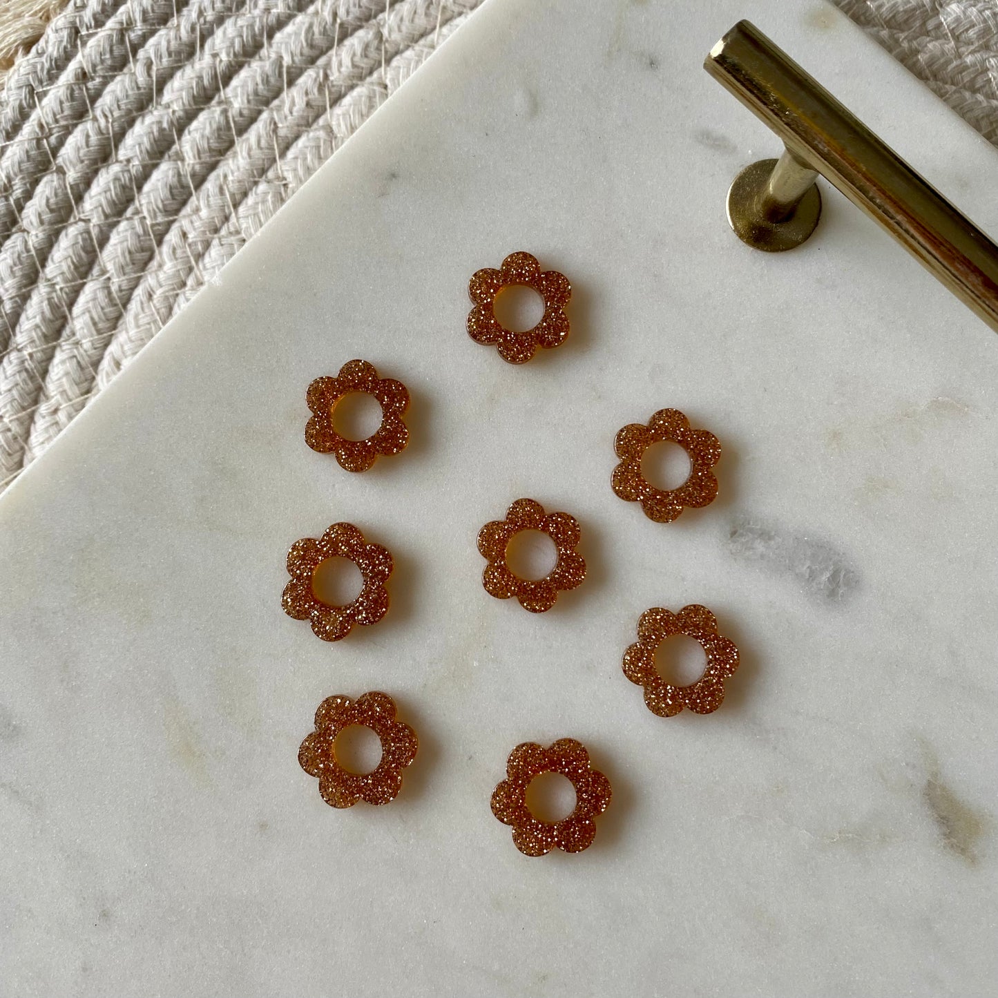 Pampilles Pivoine - Pailleté bronze