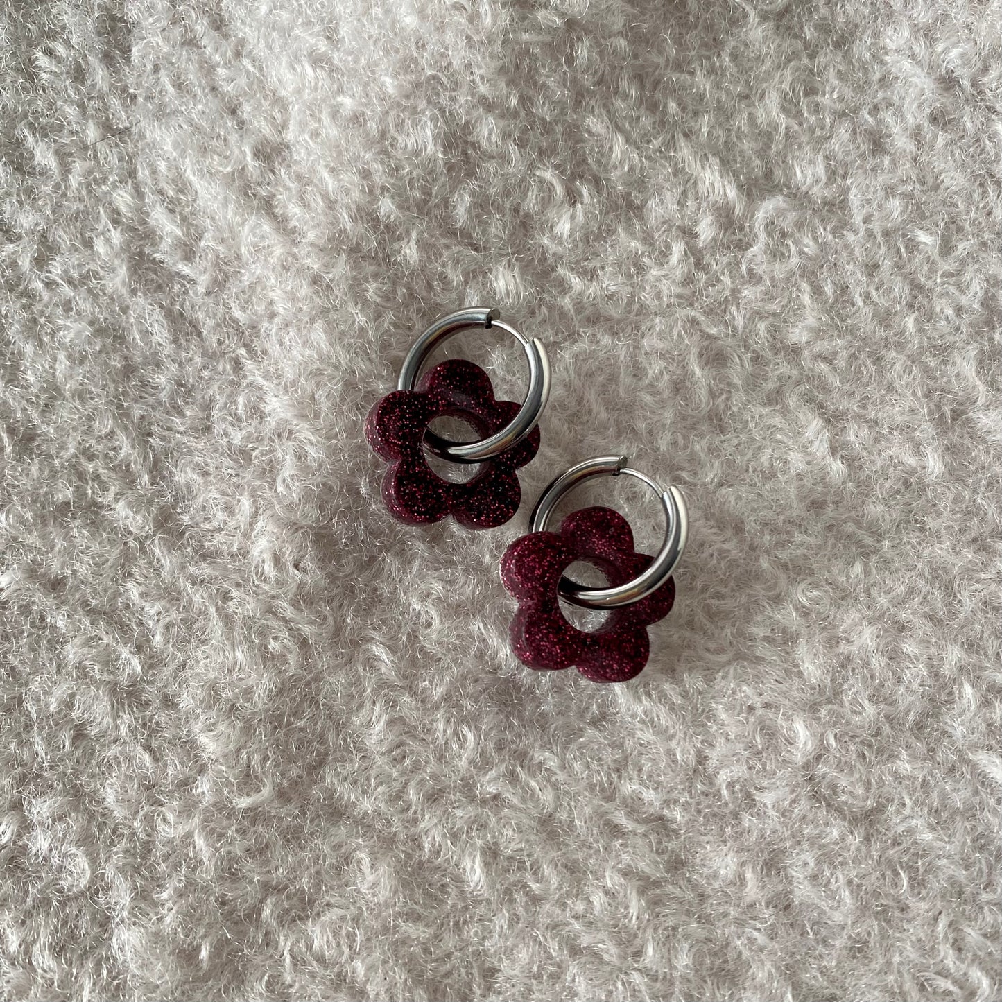 Boucles d’oreilles Camélia - Mûre