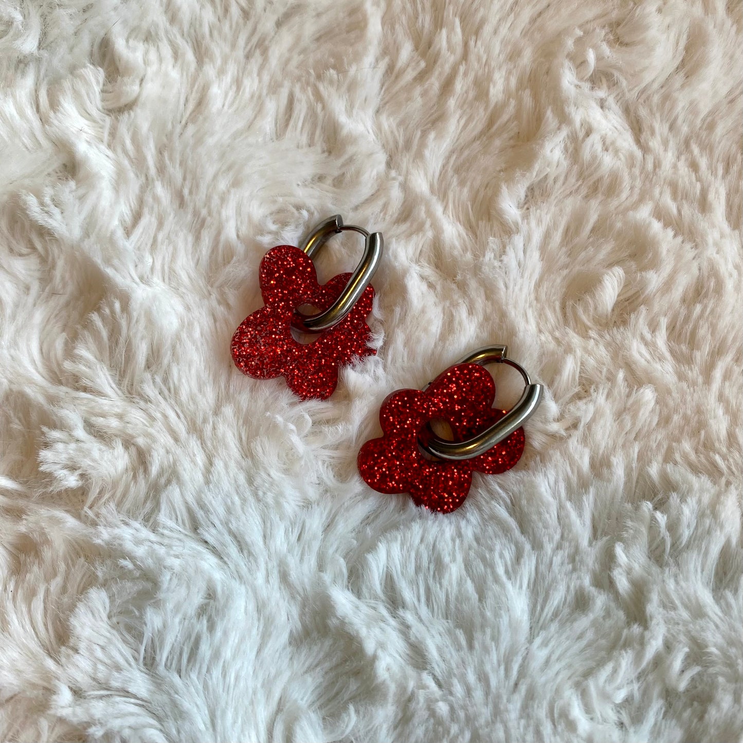 Boucles d’oreilles Azalée - Rouge