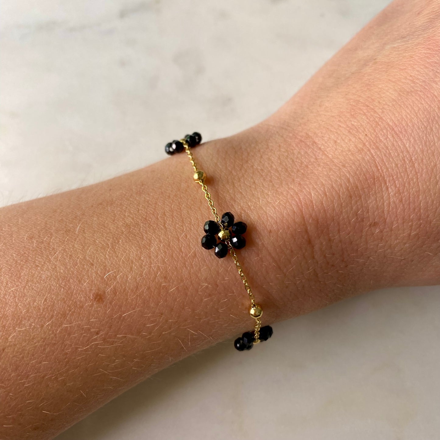 Bracelet Marguerite - Noir