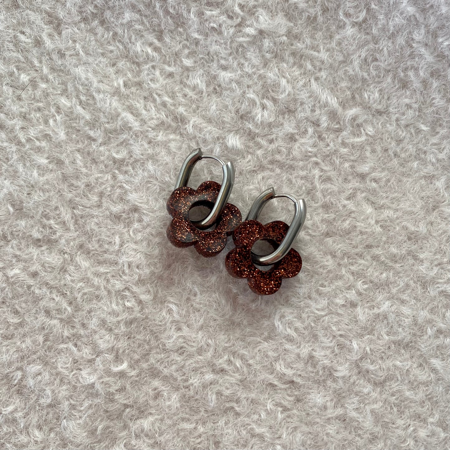 Boucles d’oreilles Camélia - Chocolat