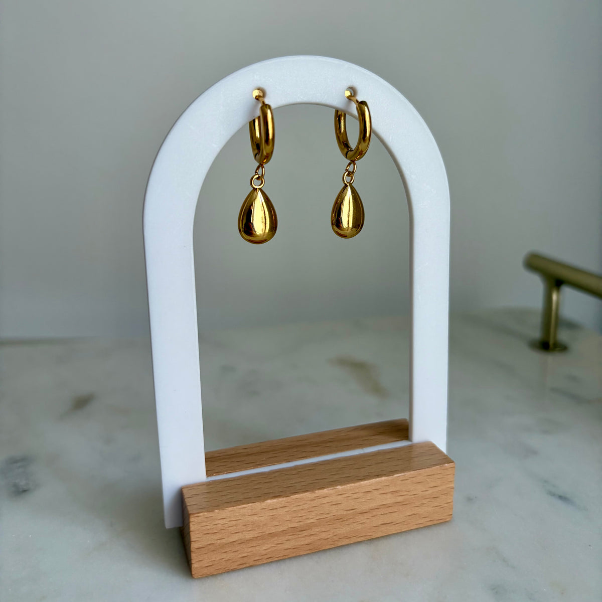 Boucles d’oreilles - Gouttes strass doré