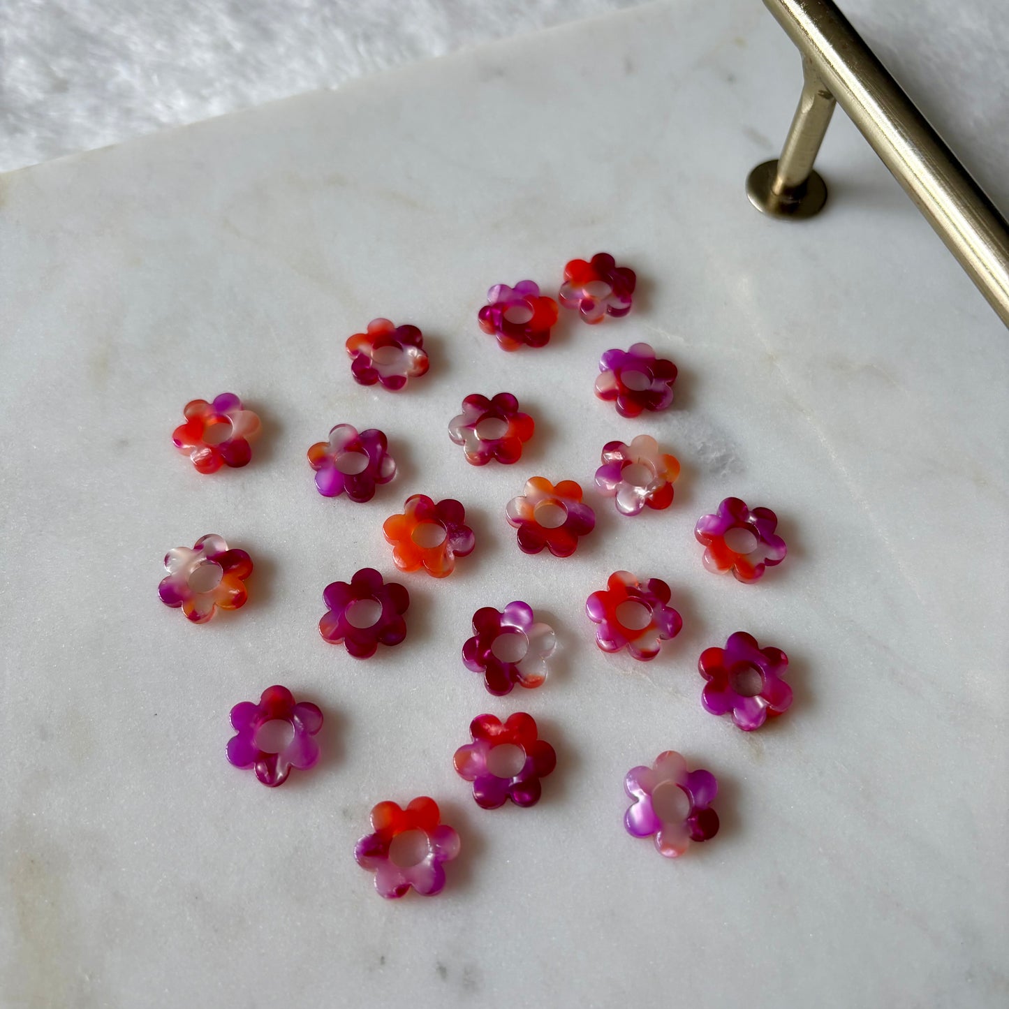 Pampilles Minis Pivoines - Corail et violet