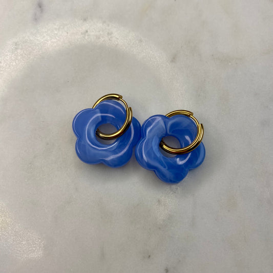 Boucles d’oreilles Rosa - Bleu lacté