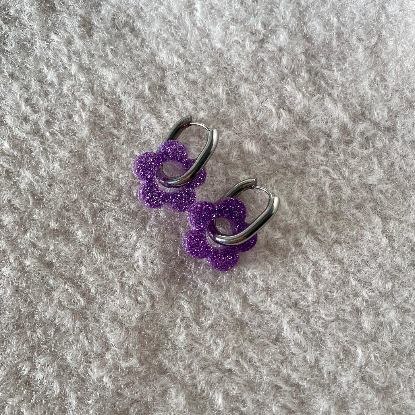 Boucles d’oreilles Camélia - Violette