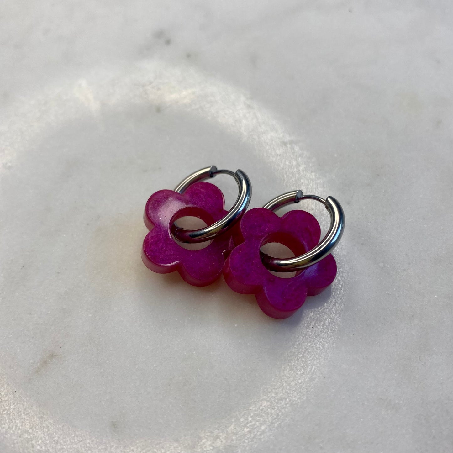 Boucles d’oreilles Camélia - Prune