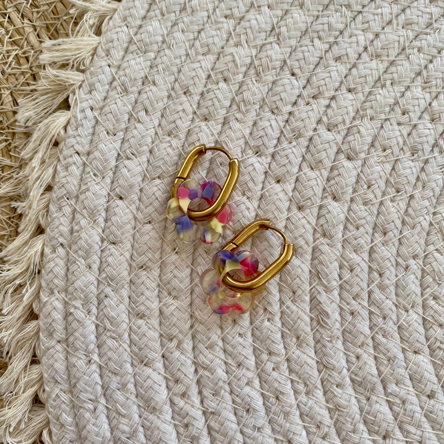 Boucles d’oreilles Pivoine - Terrazzo pastel