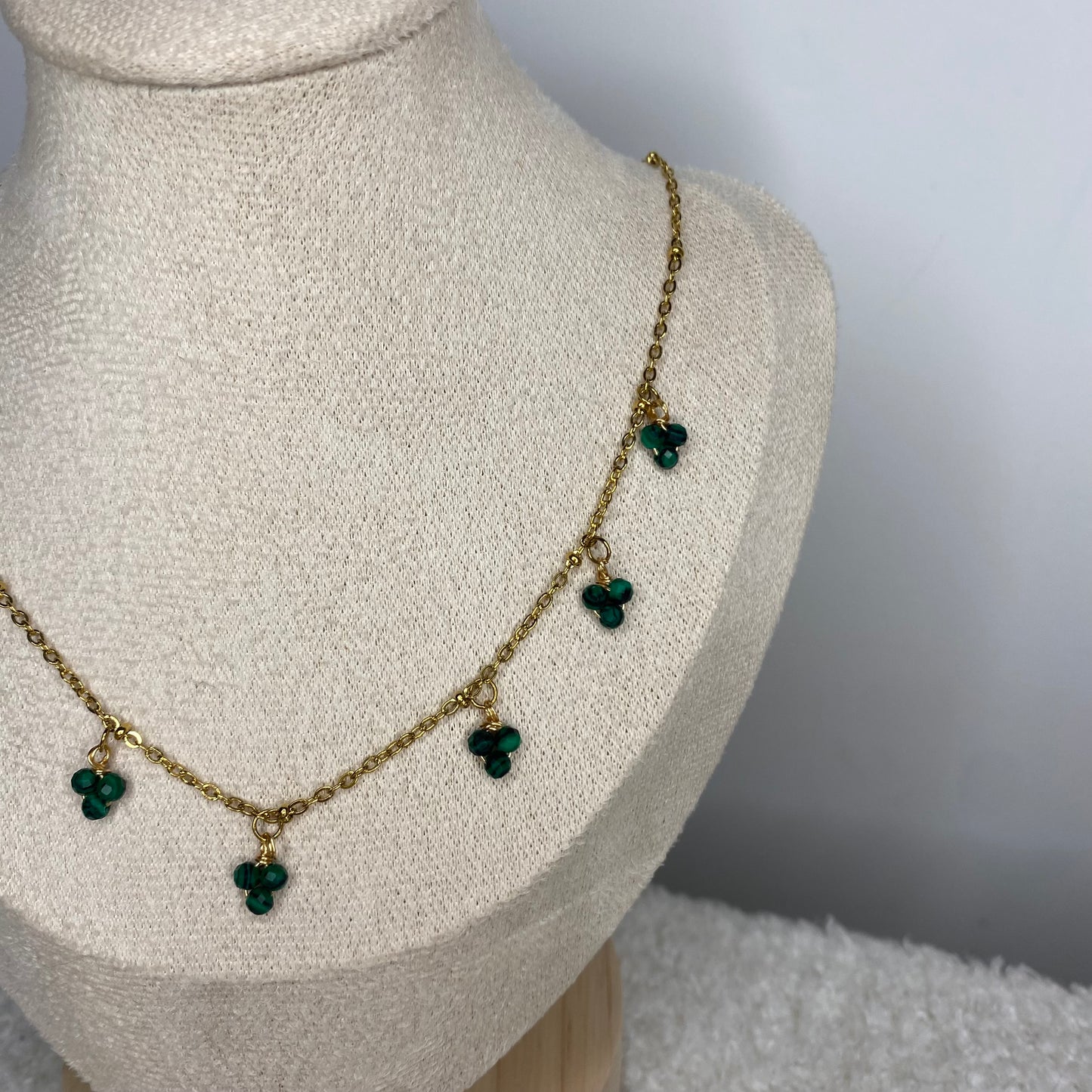 Collier perles fines - Malachite
