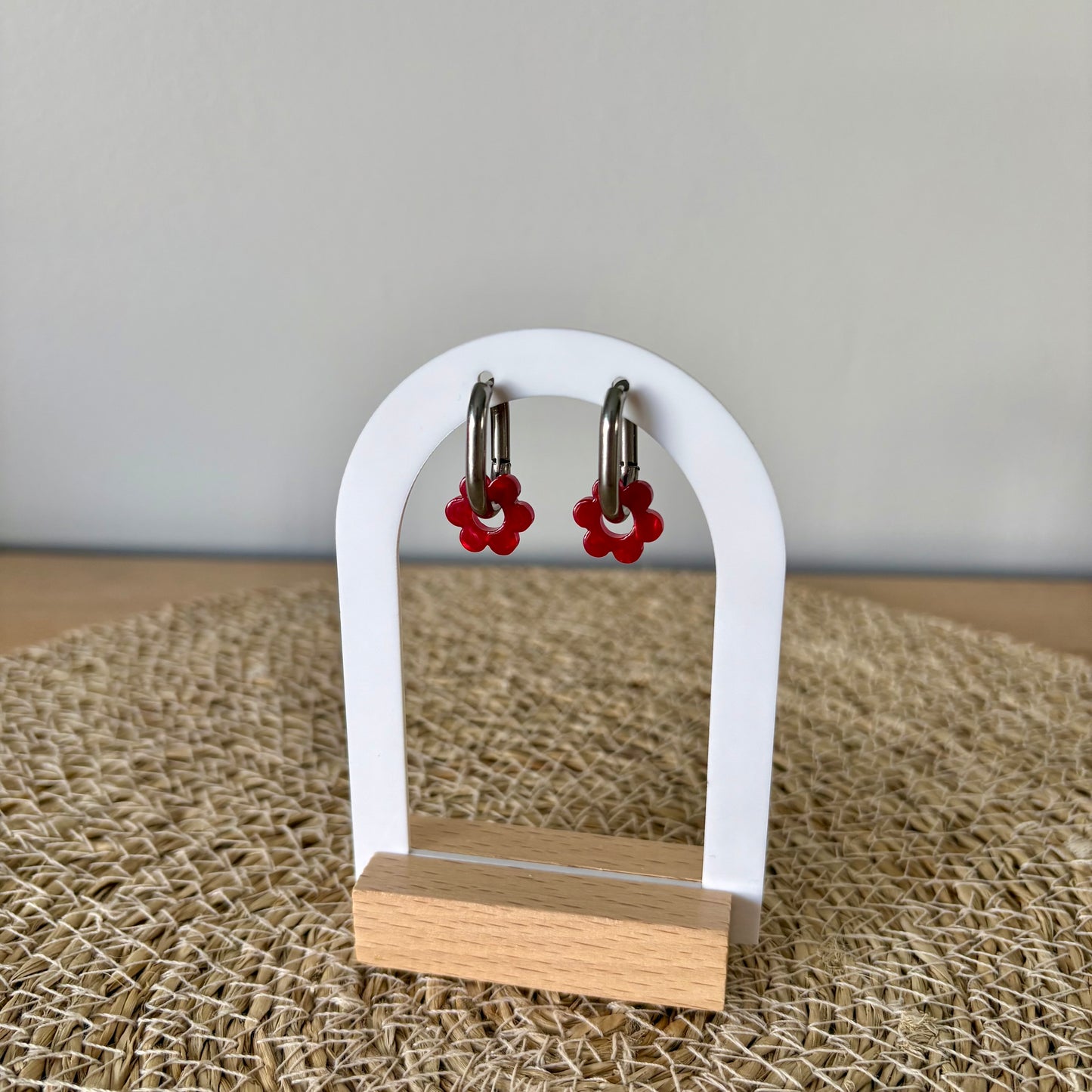 Boucles d’oreilles Minis Pivoines - Rouges