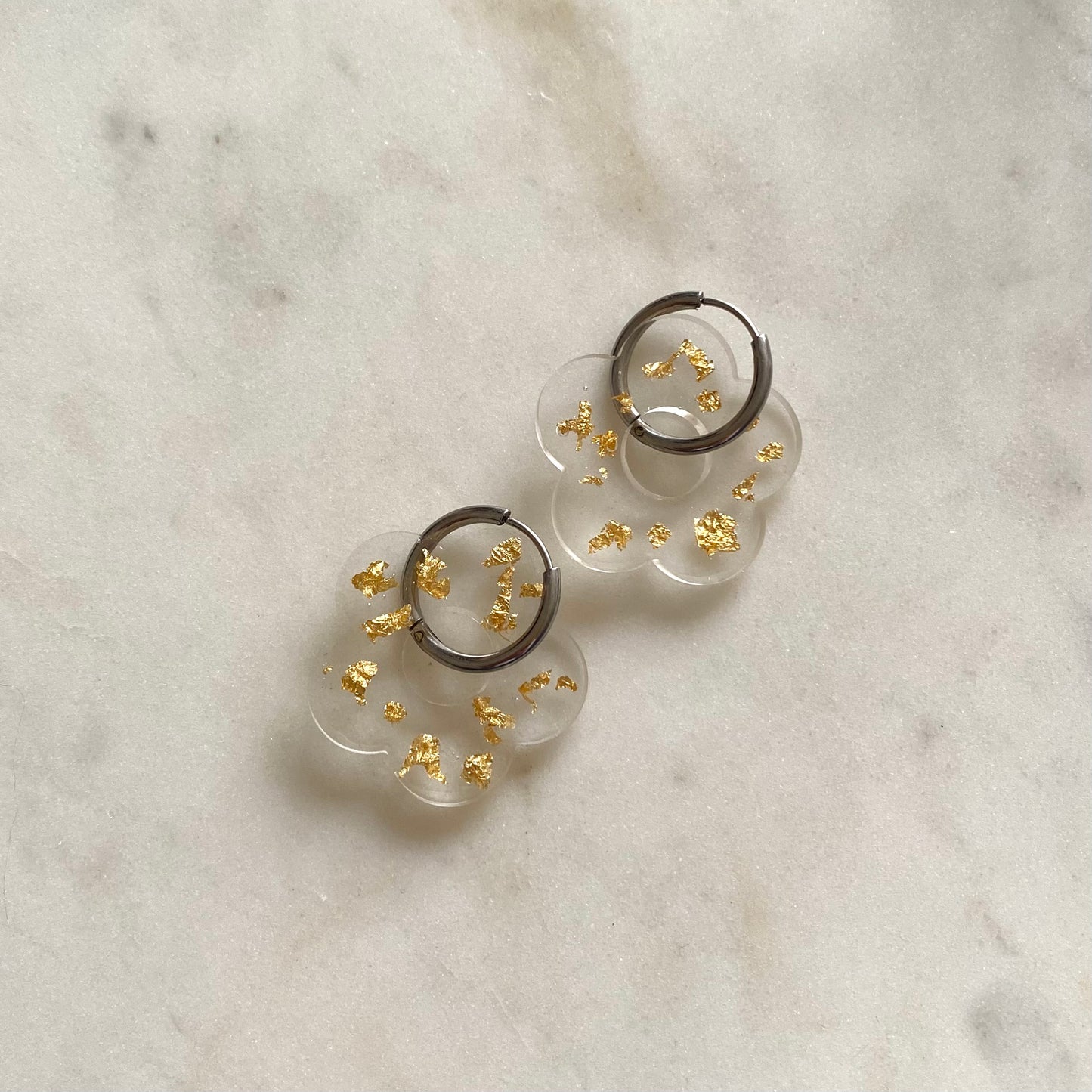Boucles d’oreilles Rosa - Feuilles d’or