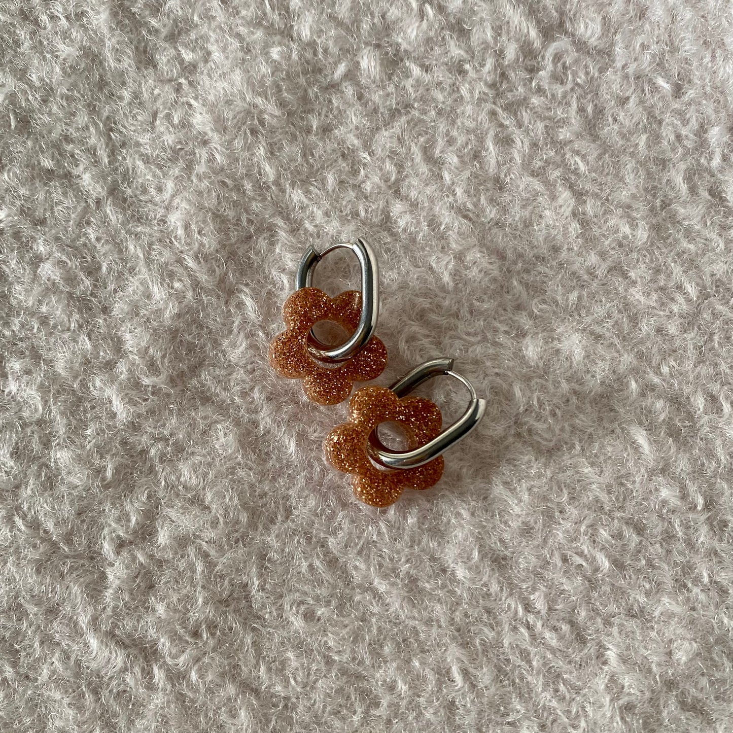 Boucles d’oreilles Camélia - Champagne