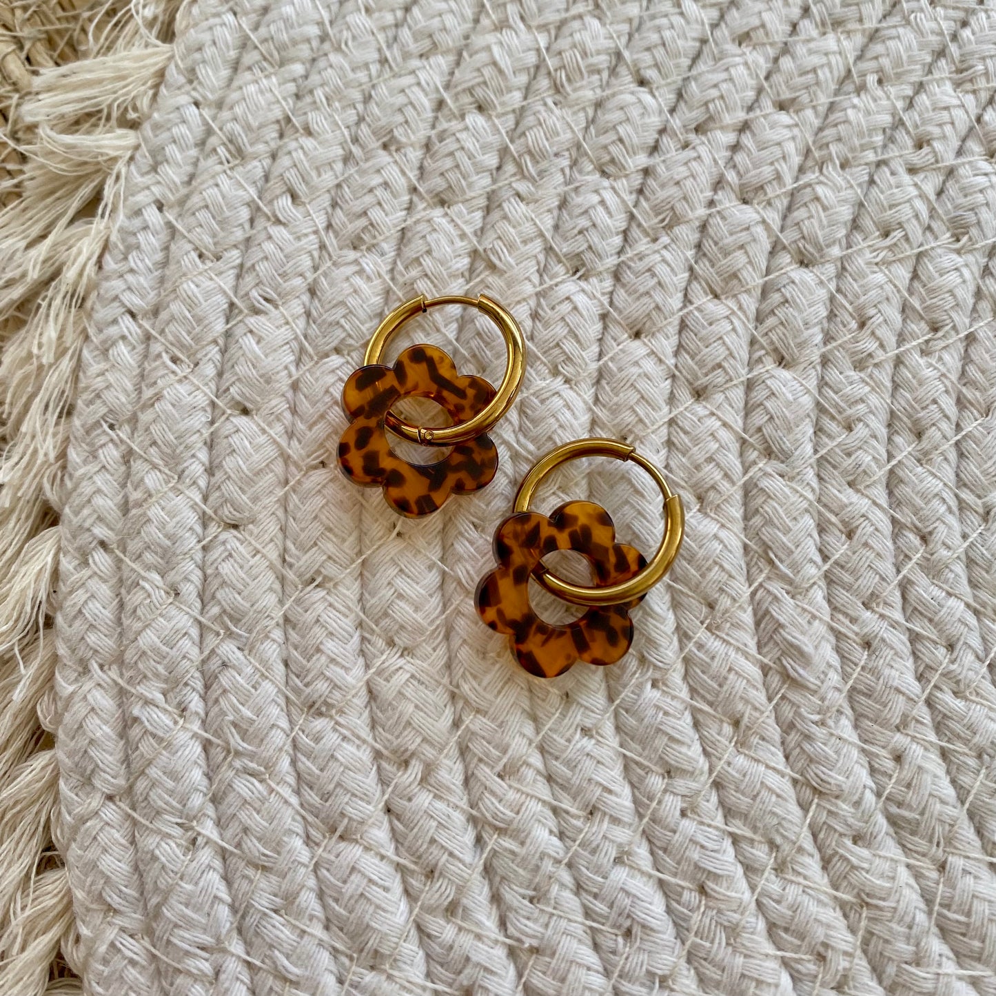 Boucles d’oreilles Pivoine - Terrazzo marron