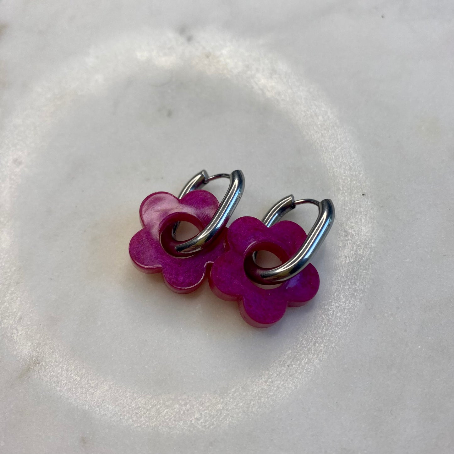 Boucles d’oreilles Camélia - Prune