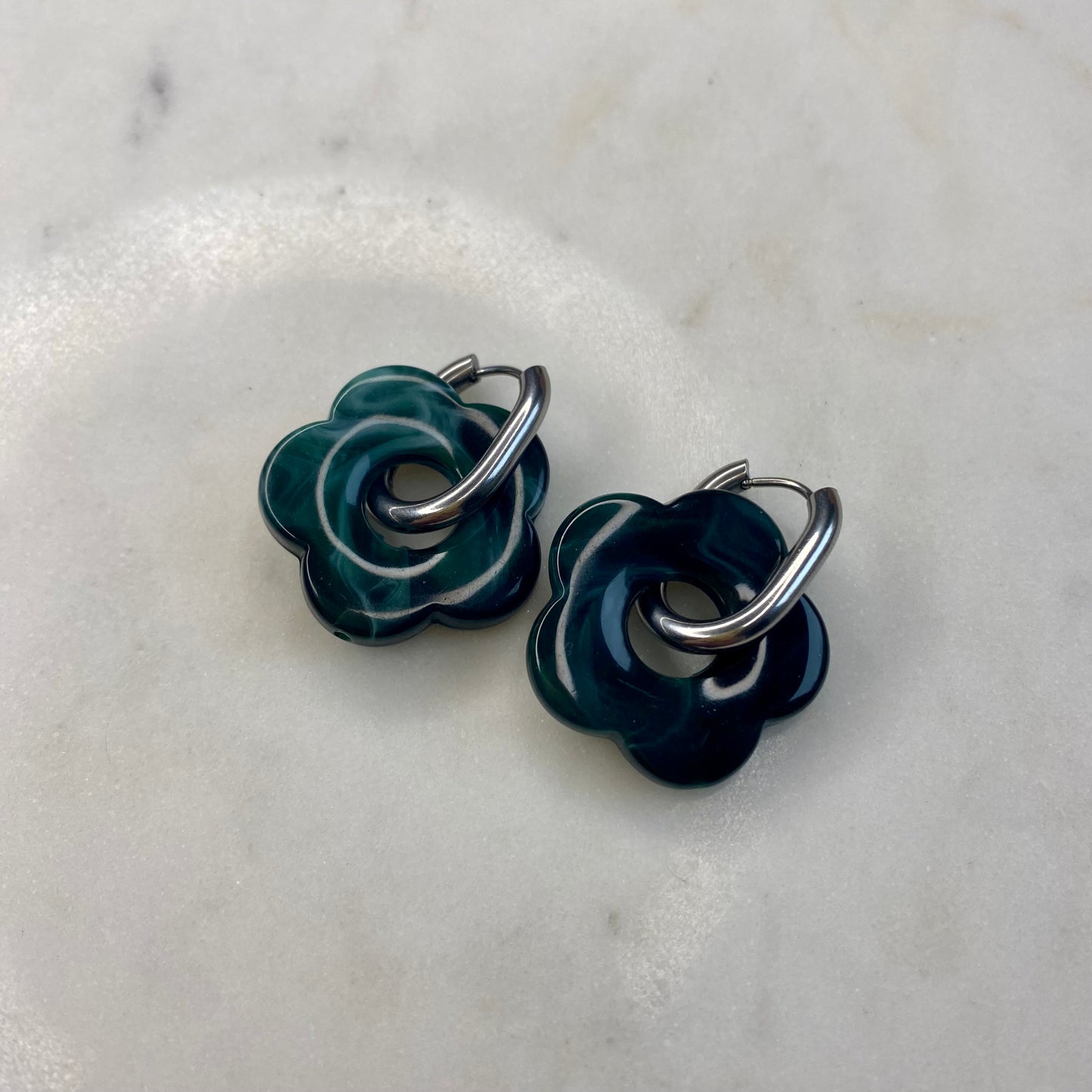 Boucles d’oreilles Rosa - Vert sapin