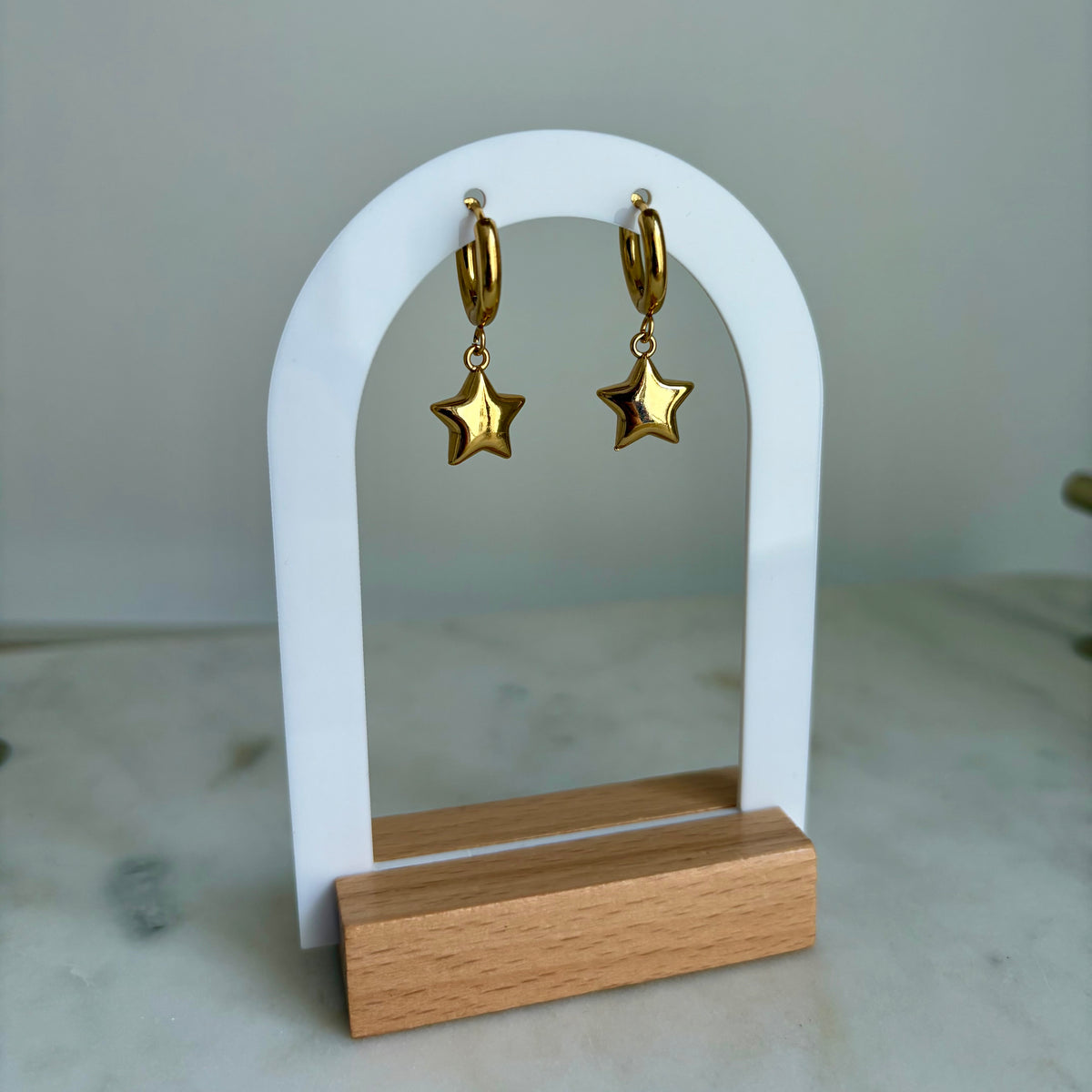 Boucles d’oreilles - Étoiles strass doré