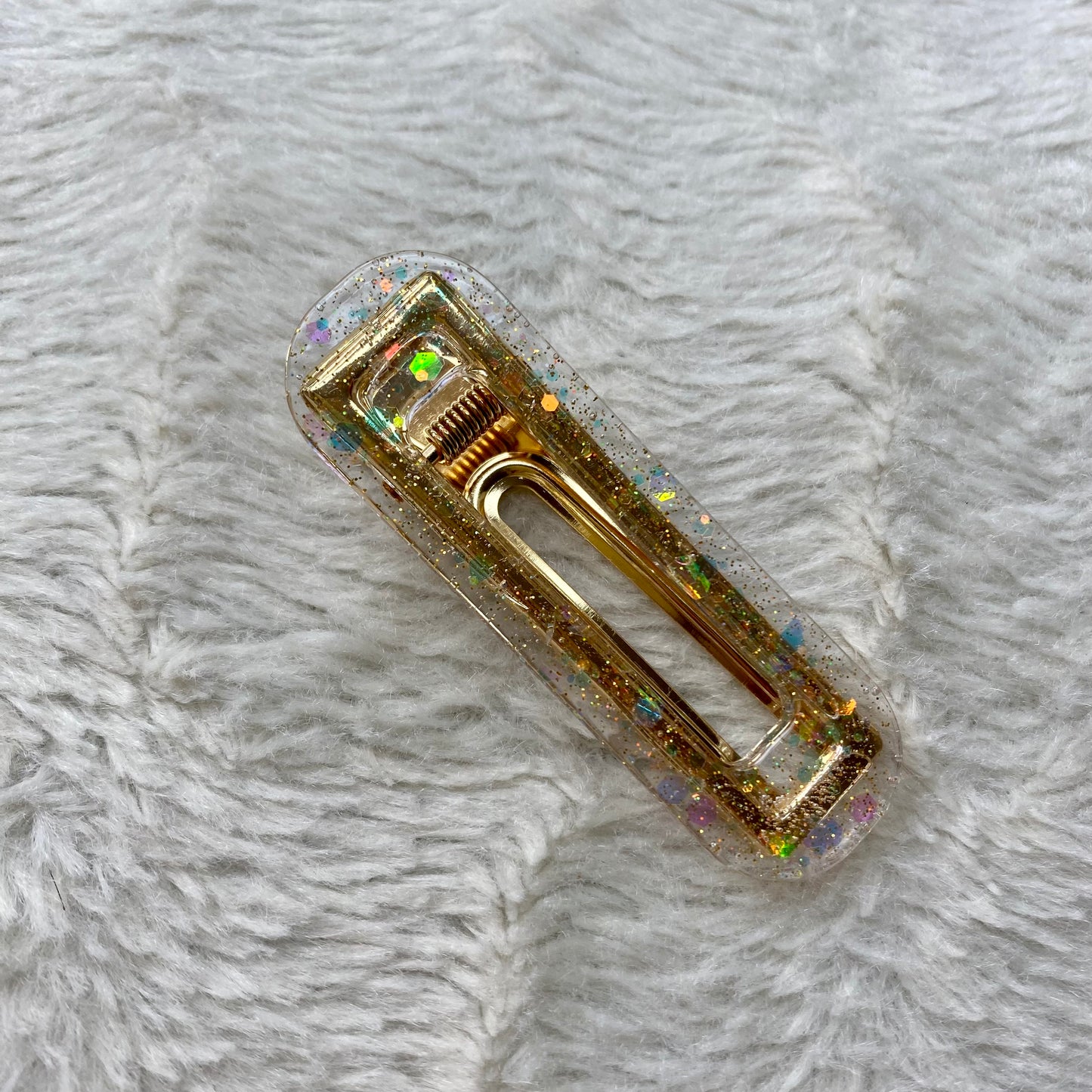 Barrettes paillettes dorées