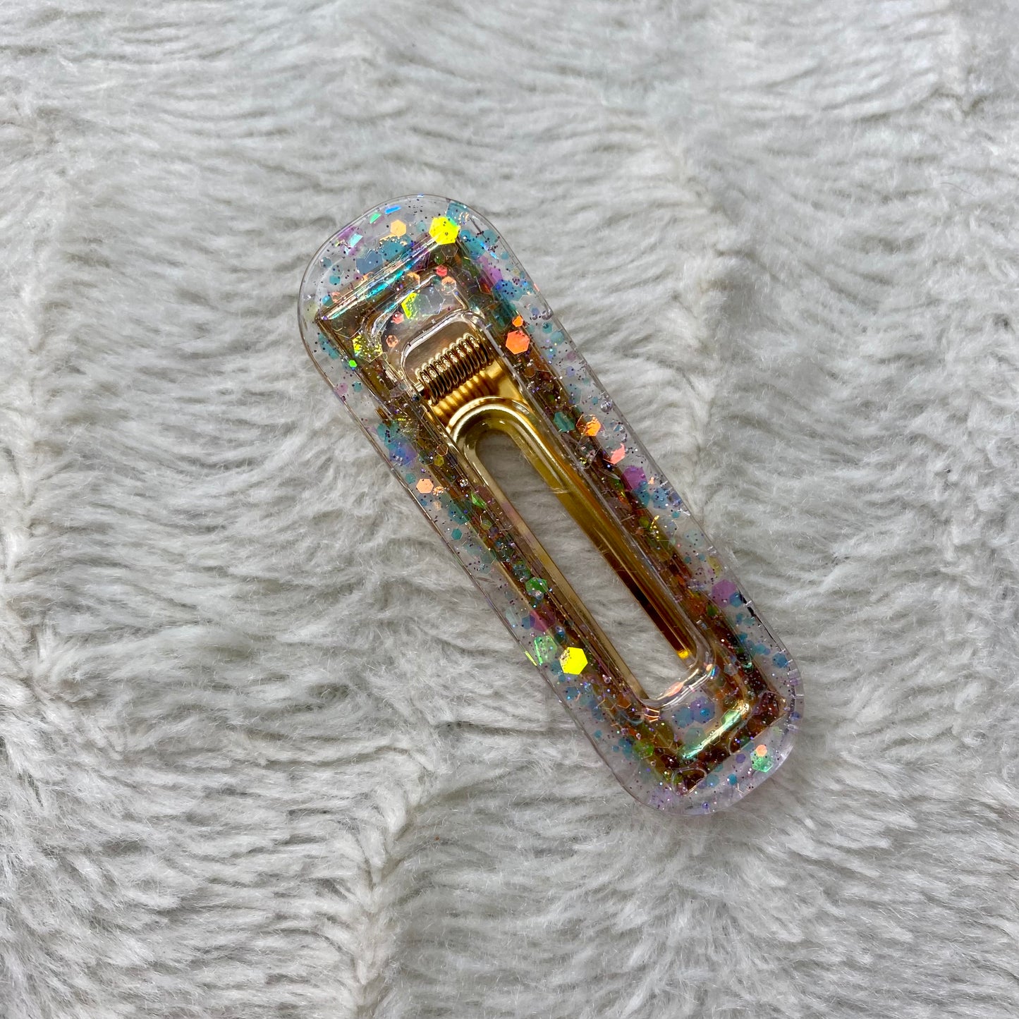 Barrettes paillettes bleues