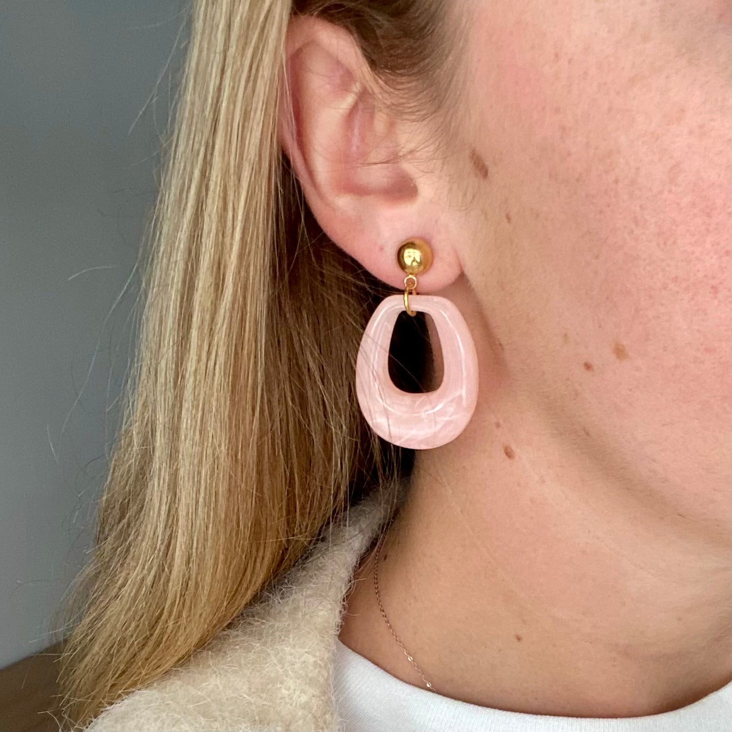 Boucles d’oreilles Sofia - Rose pâle