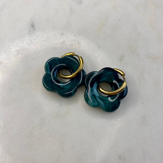 Boucles d’oreilles Rosa - Vert sapin