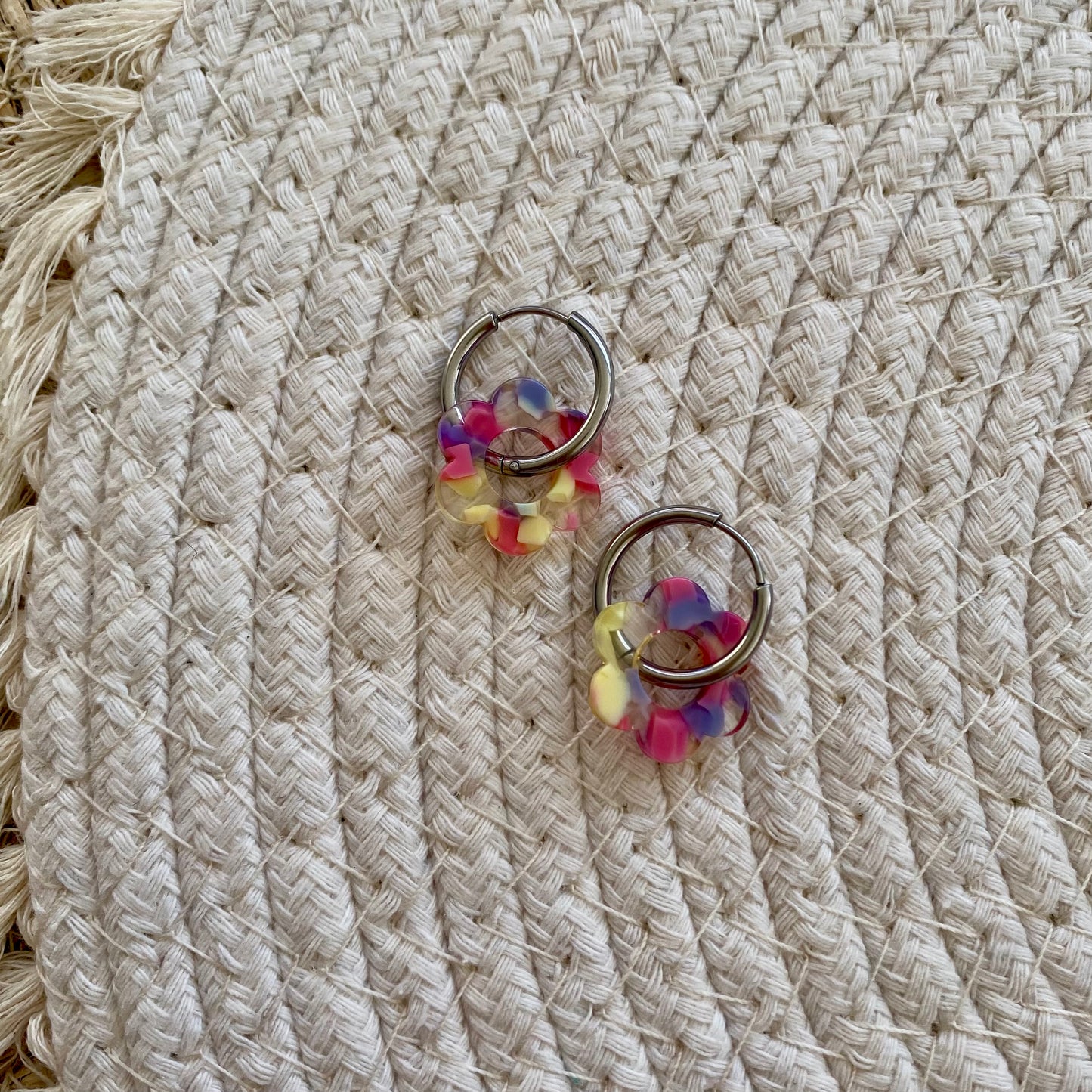Boucles d’oreilles Pivoine - Terrazzo pastel