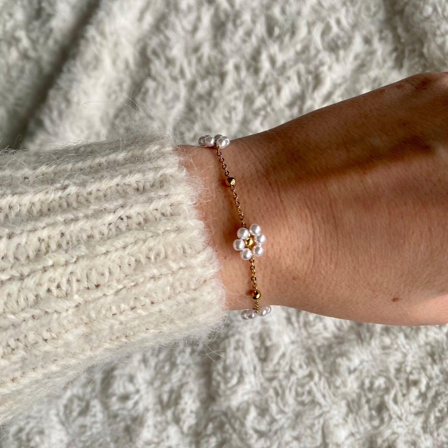 Bracelet Marguerite - Blanc